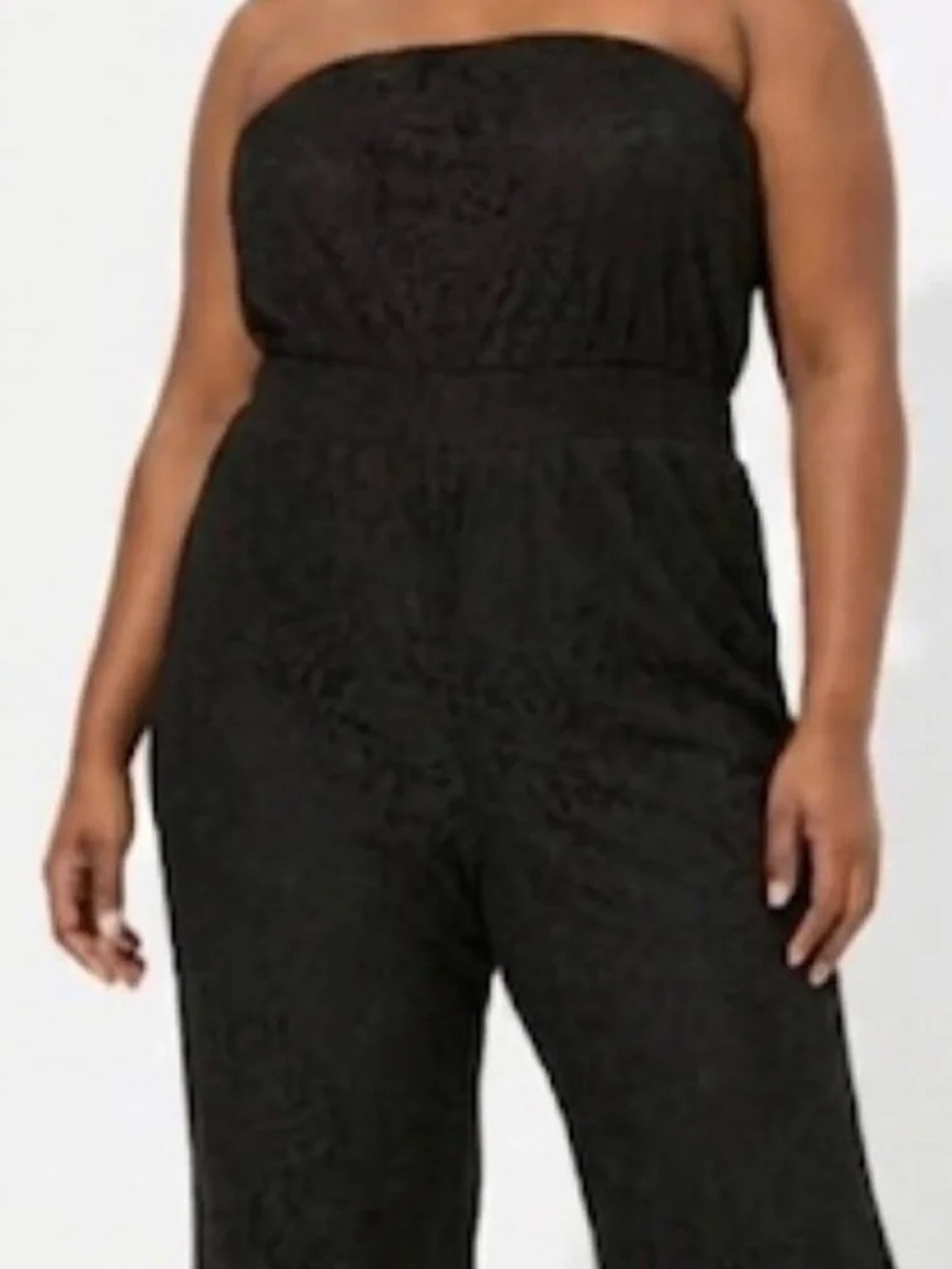 Torrid Strapless Black Plus-Size Wide-Leg Jumpsuit 2X / 18-20